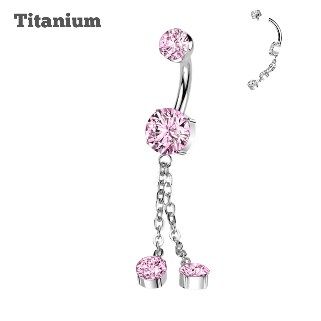 Titanium Yvana Threaded Belly Barbell