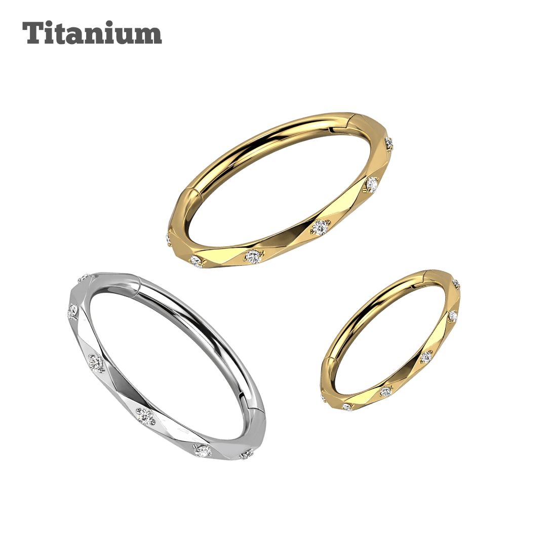 Titanium Celeste Hinged Hoop