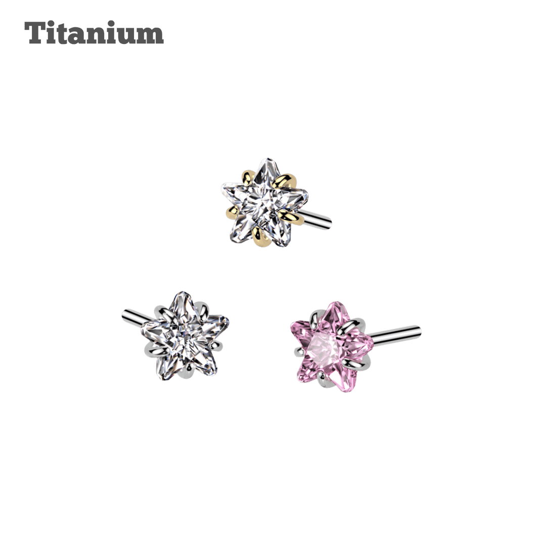 Titanium Star Gem Threadless Top