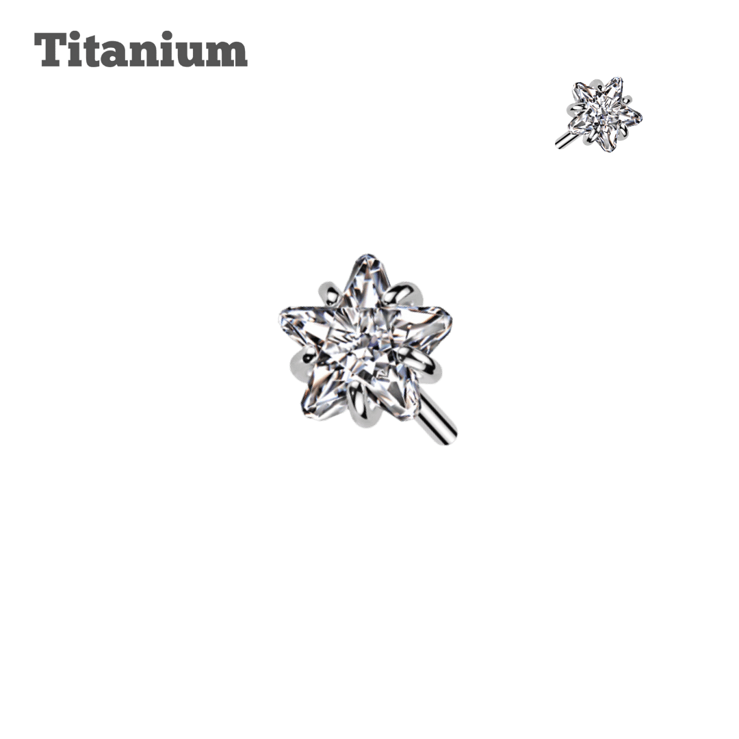 Titanium Star Gem Threadless Top