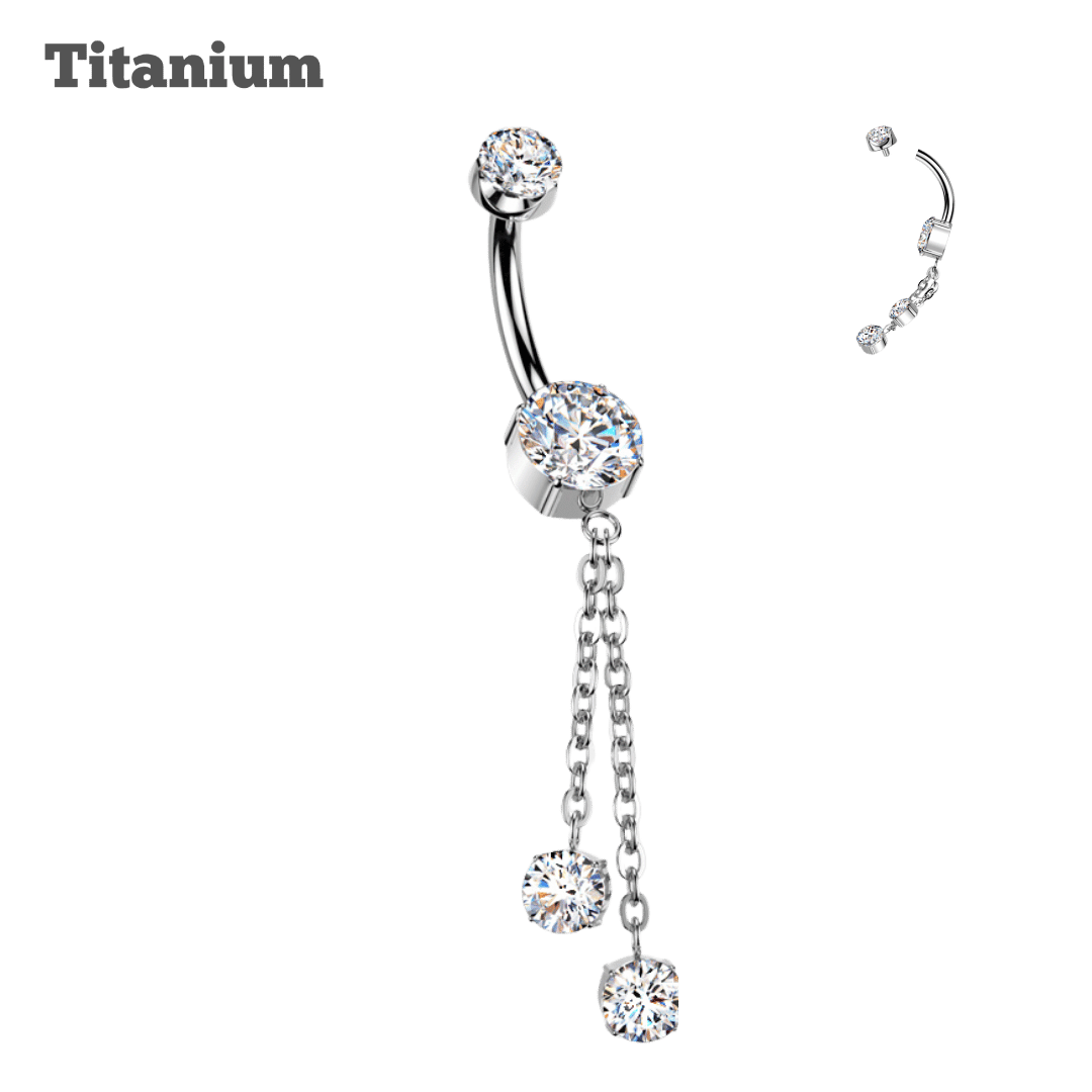 Titanium Yvana Threaded Belly Barbell
