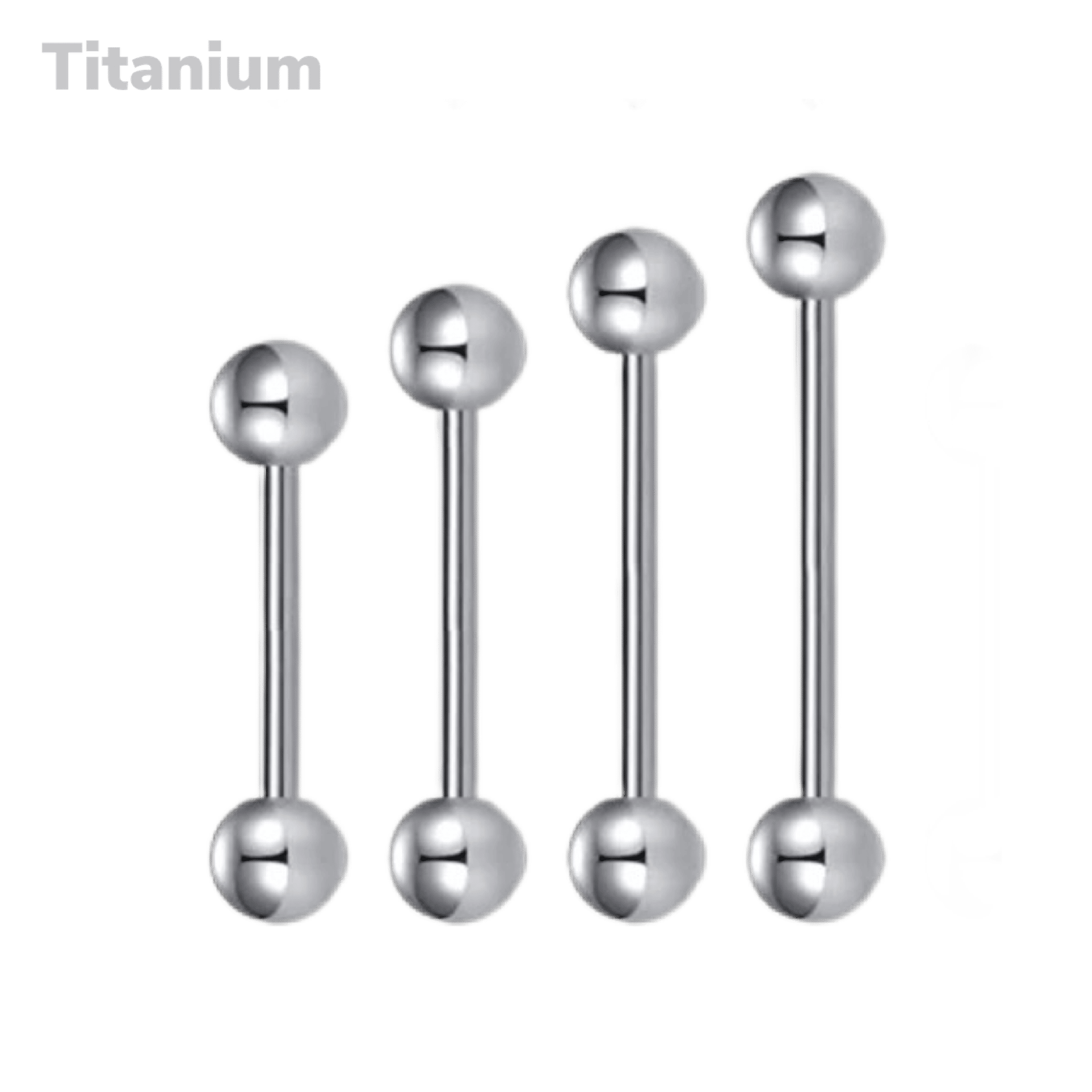 titanium ball ends straight barbell for industrial eyebrow and tongue piercing jewelry