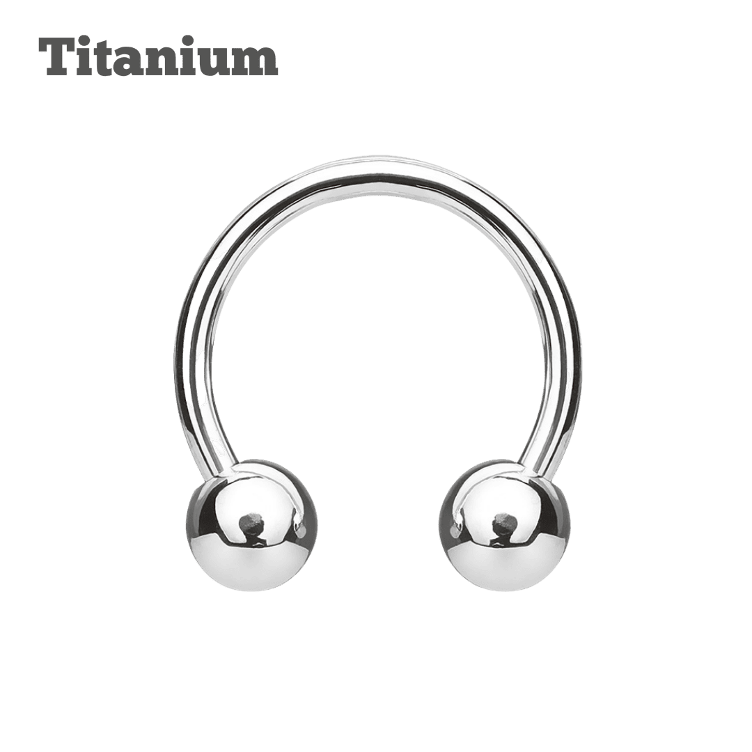 steel color titanium horseshoe ball ends 