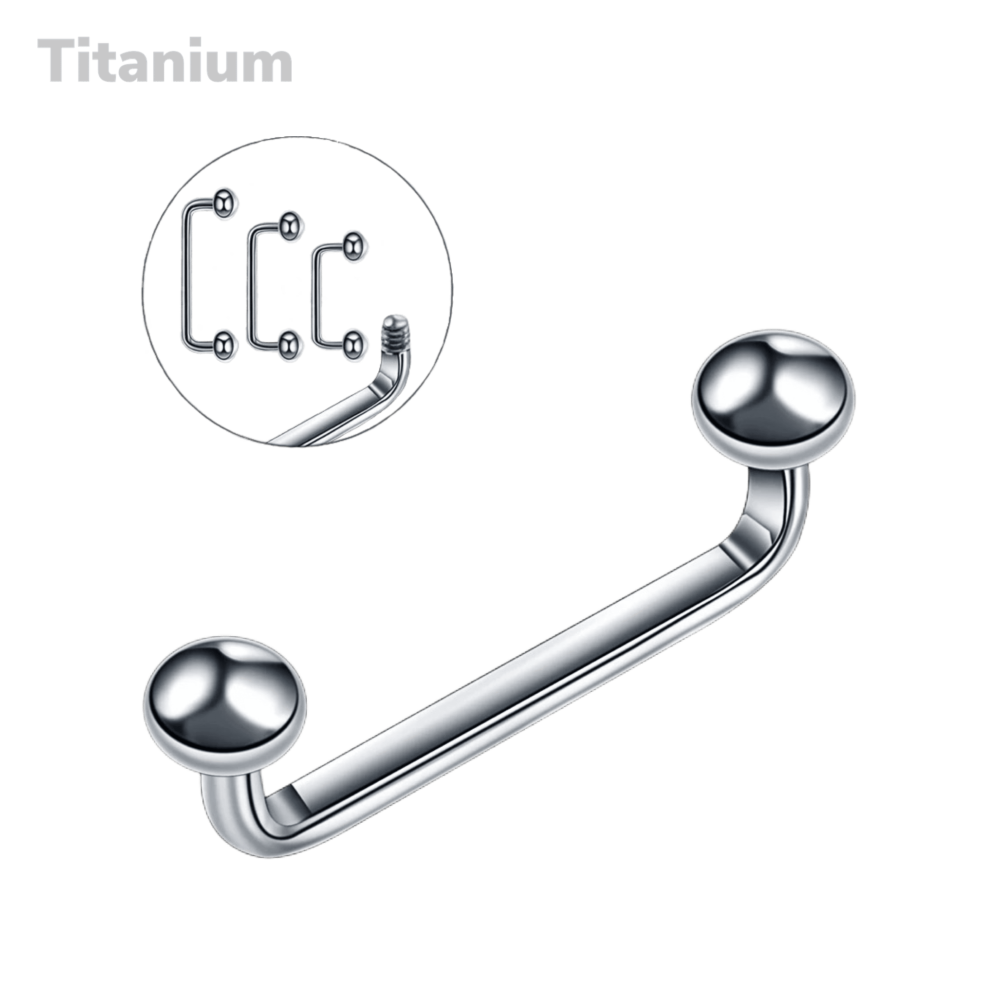 titanium ball top surface barbell for tongue eyebrow body piercing