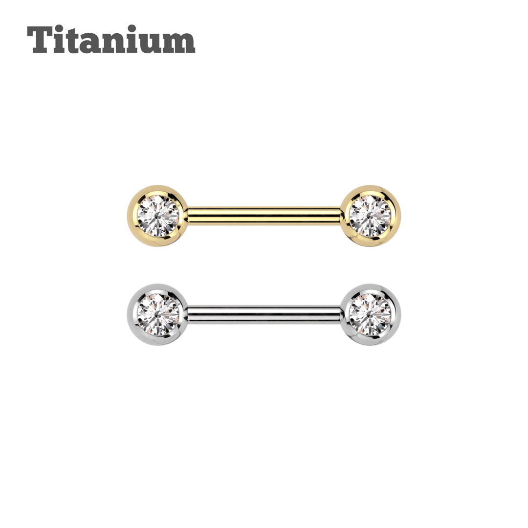 body piercing jewelry titanium bejeweled threaded straight barbell