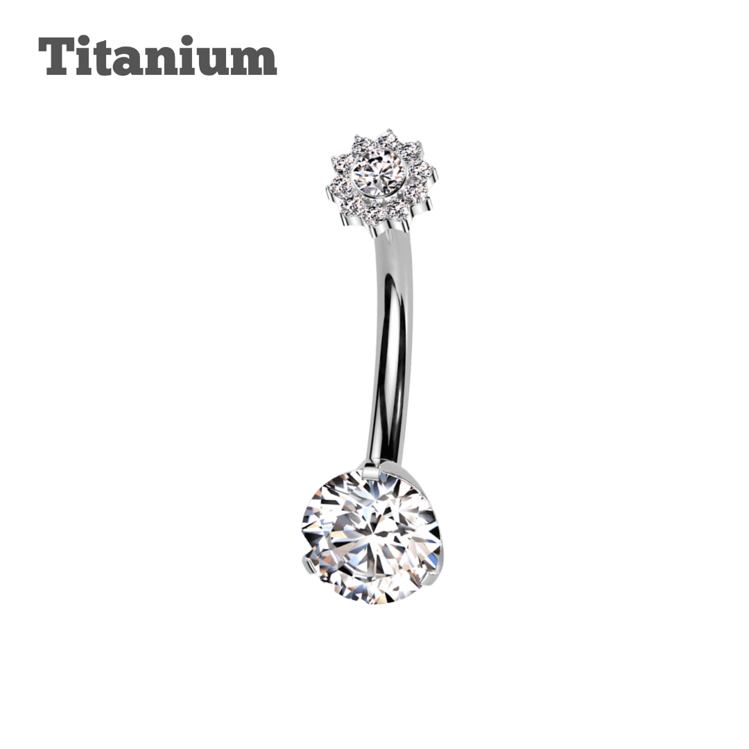 Titanium Coral Threaded Belly Barbell
