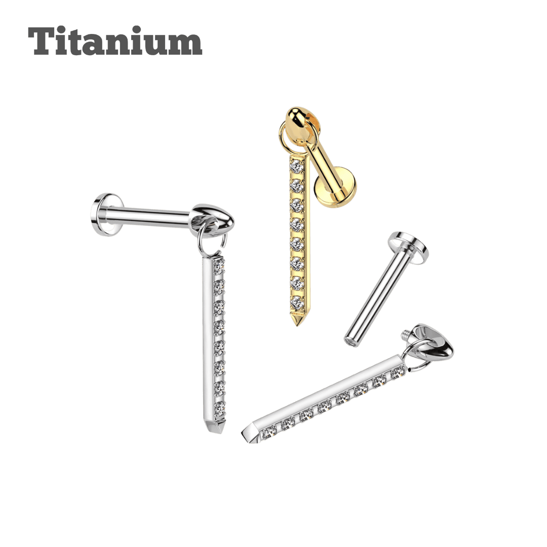 Titanium Big Dangling Spike Threaded Labret