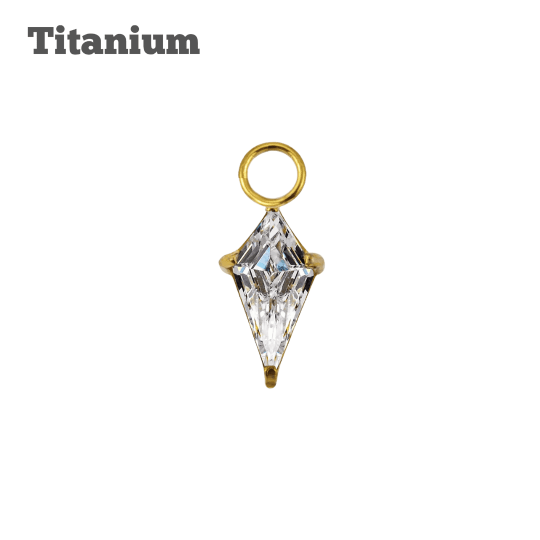 gold color titanium diamond gem charm