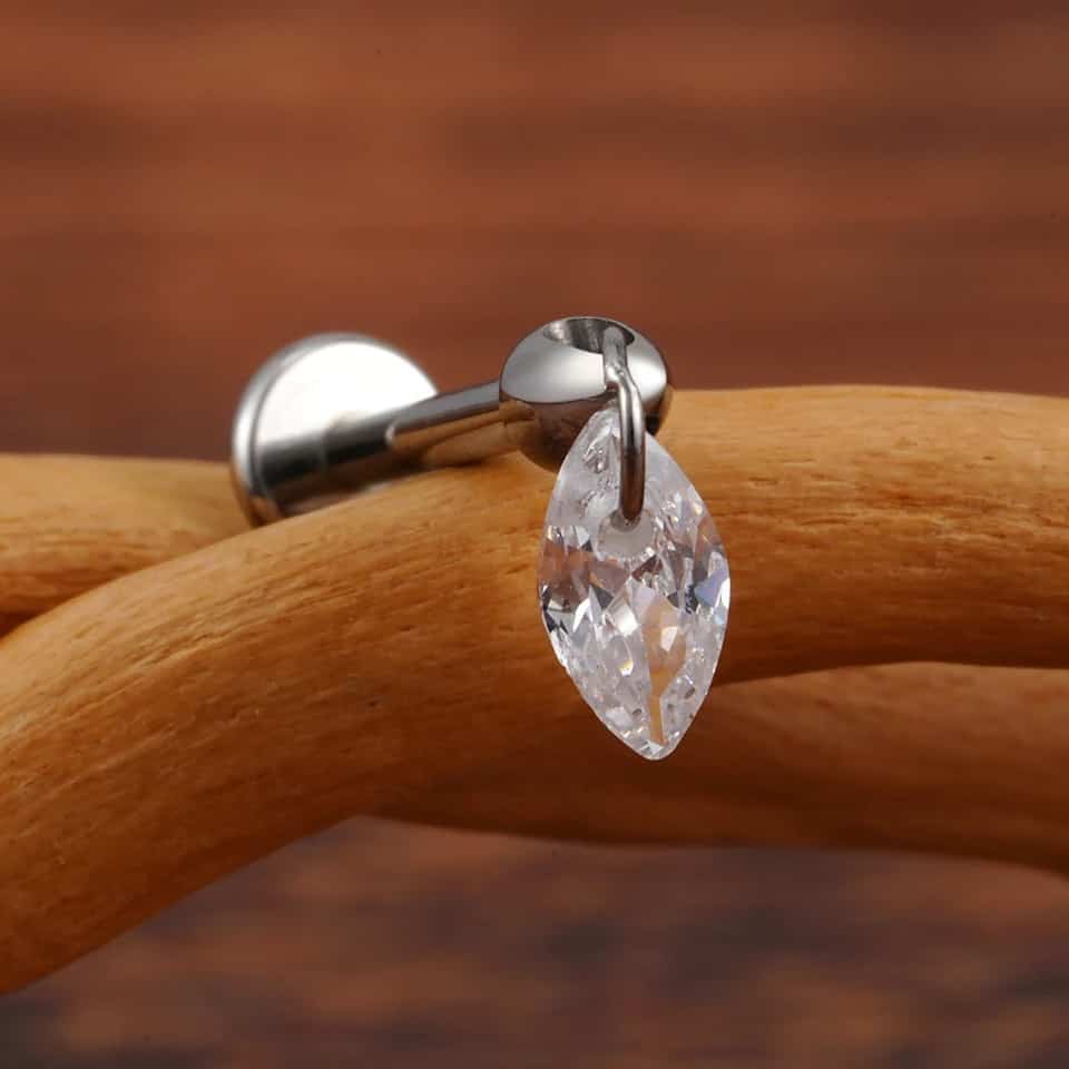 Titanium Floating Marquis Gem Labret