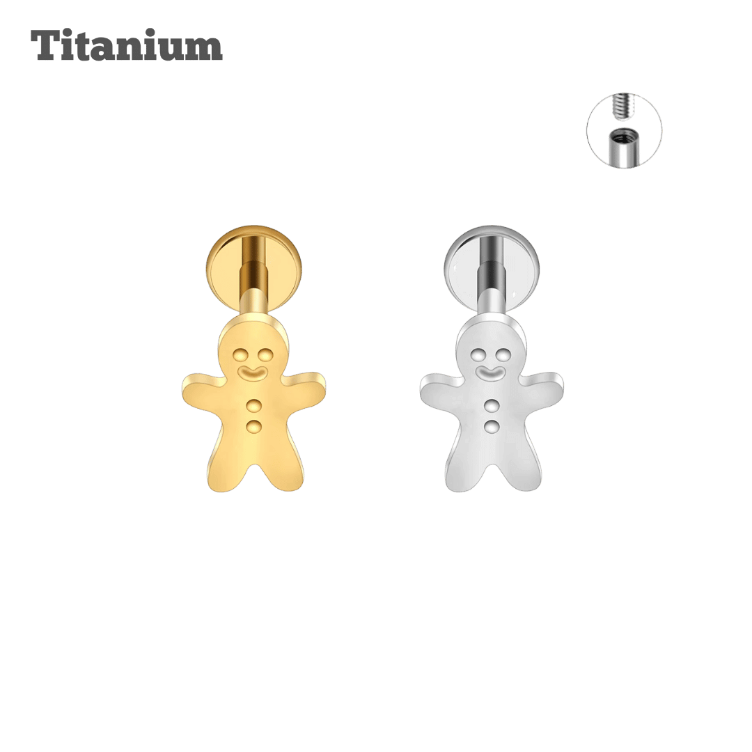 Titanium Gingerbread Threaded Labret