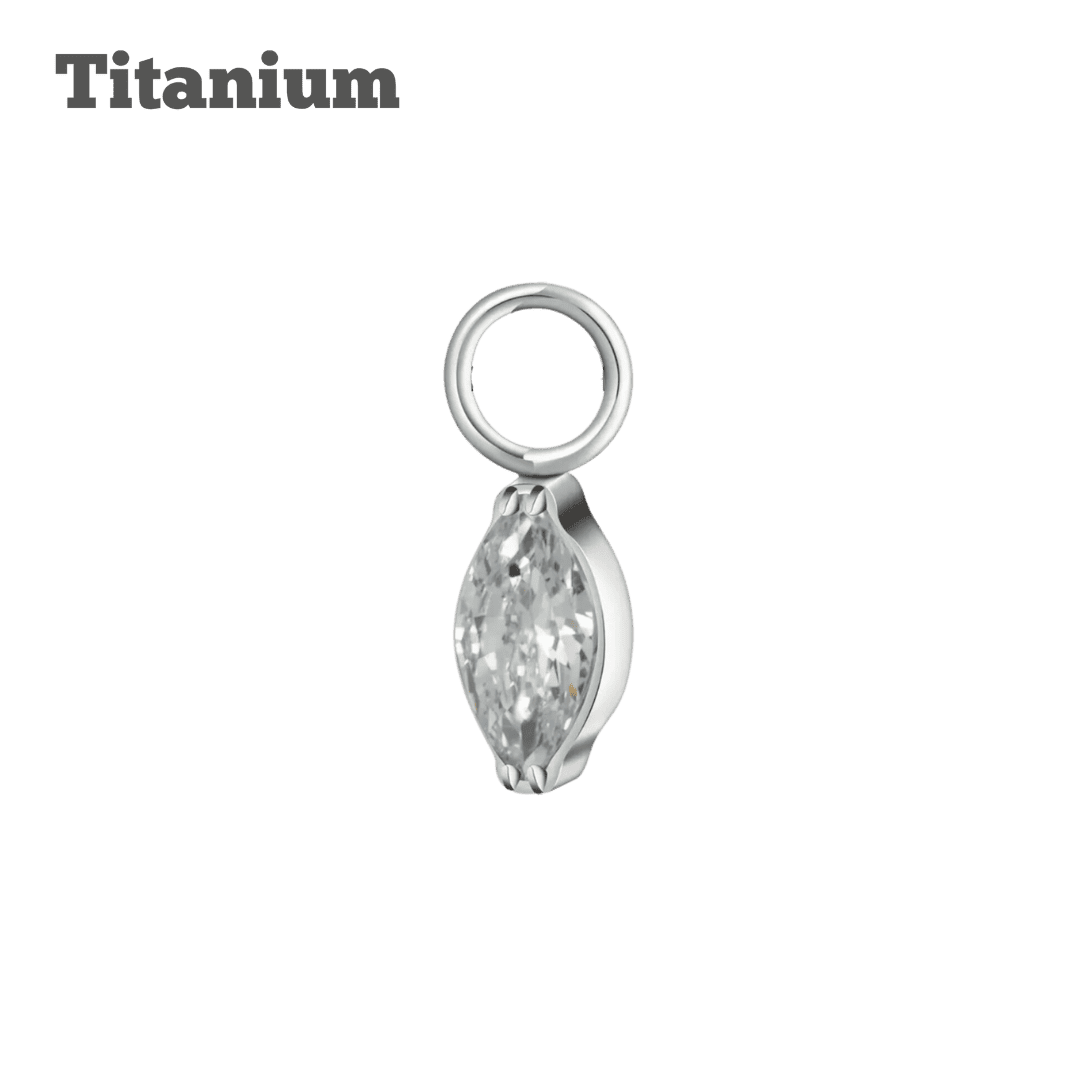 Titanium Marquise Gem Charm