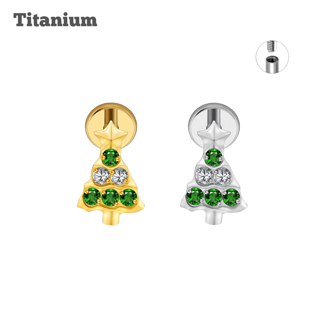 Titanium Pine Tree Threaded Labret