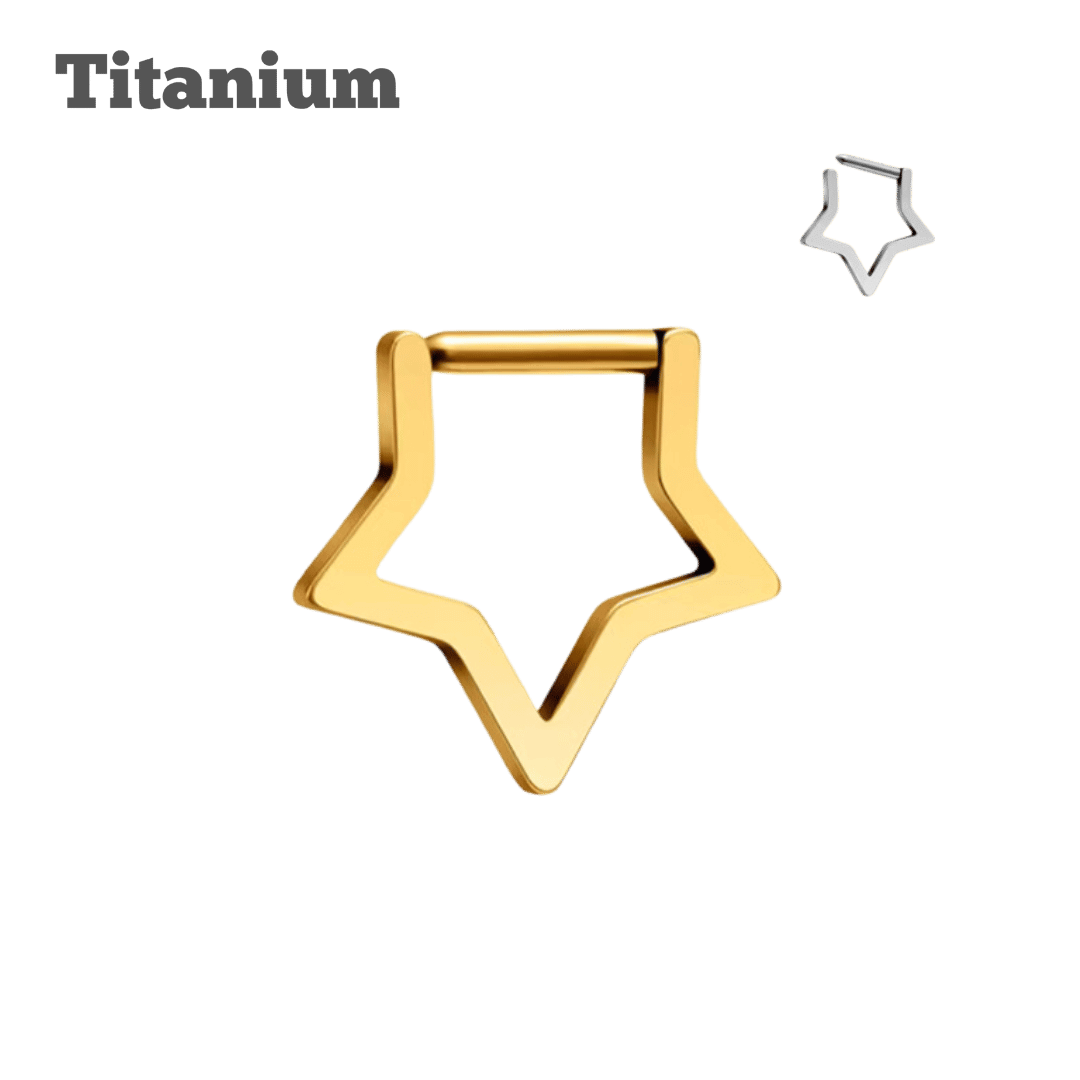 TItanium Plain Star Clicker Hoop