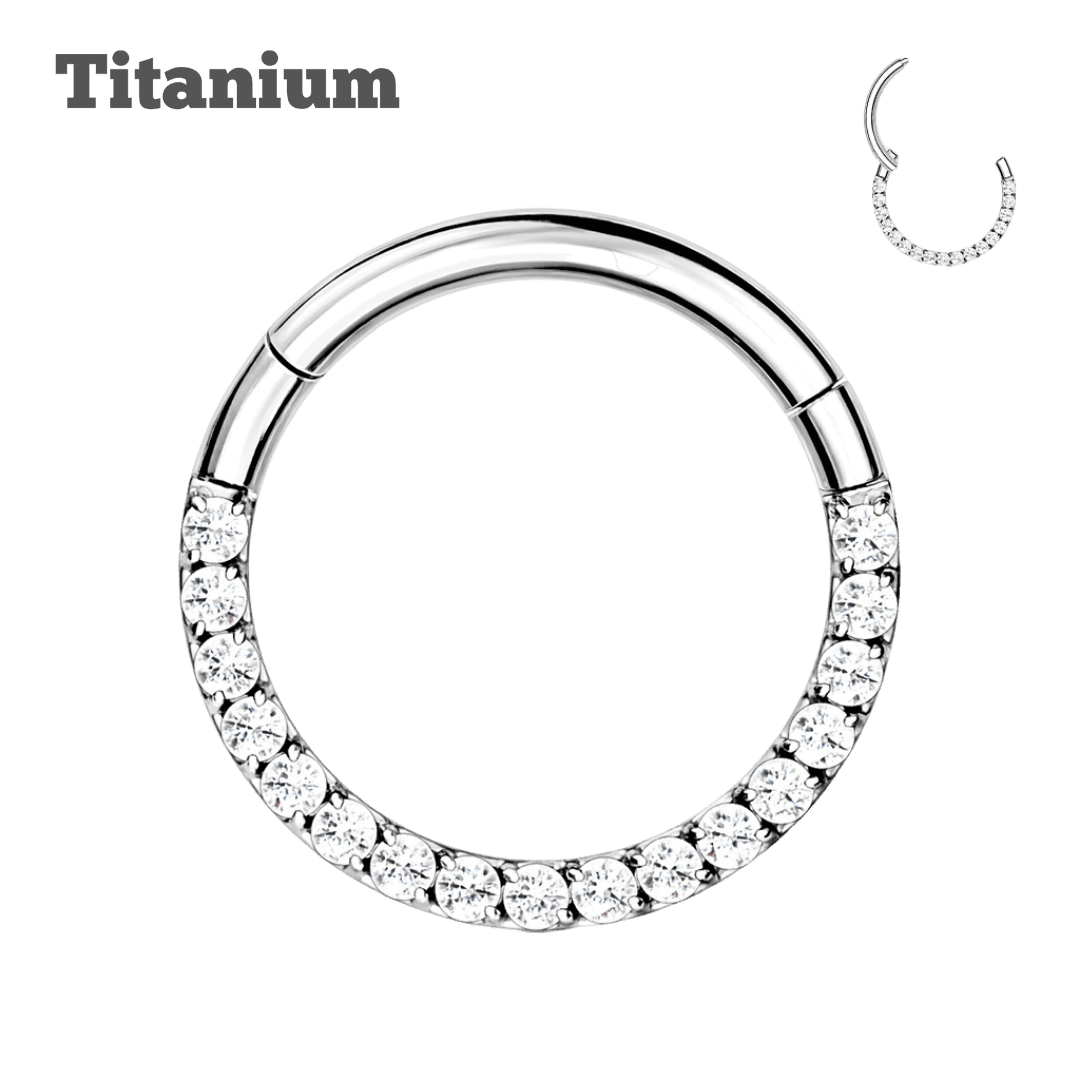 steel color titanium side facing paved hinged hoop