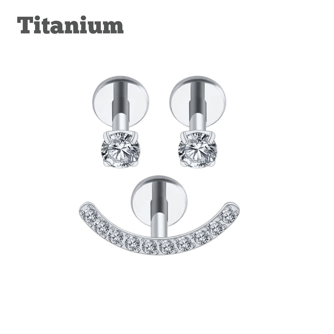 steel color titanium smiley labret