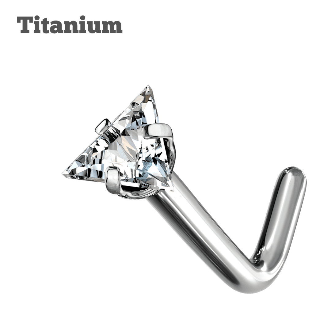 nose piercing titanium triangle nose stud