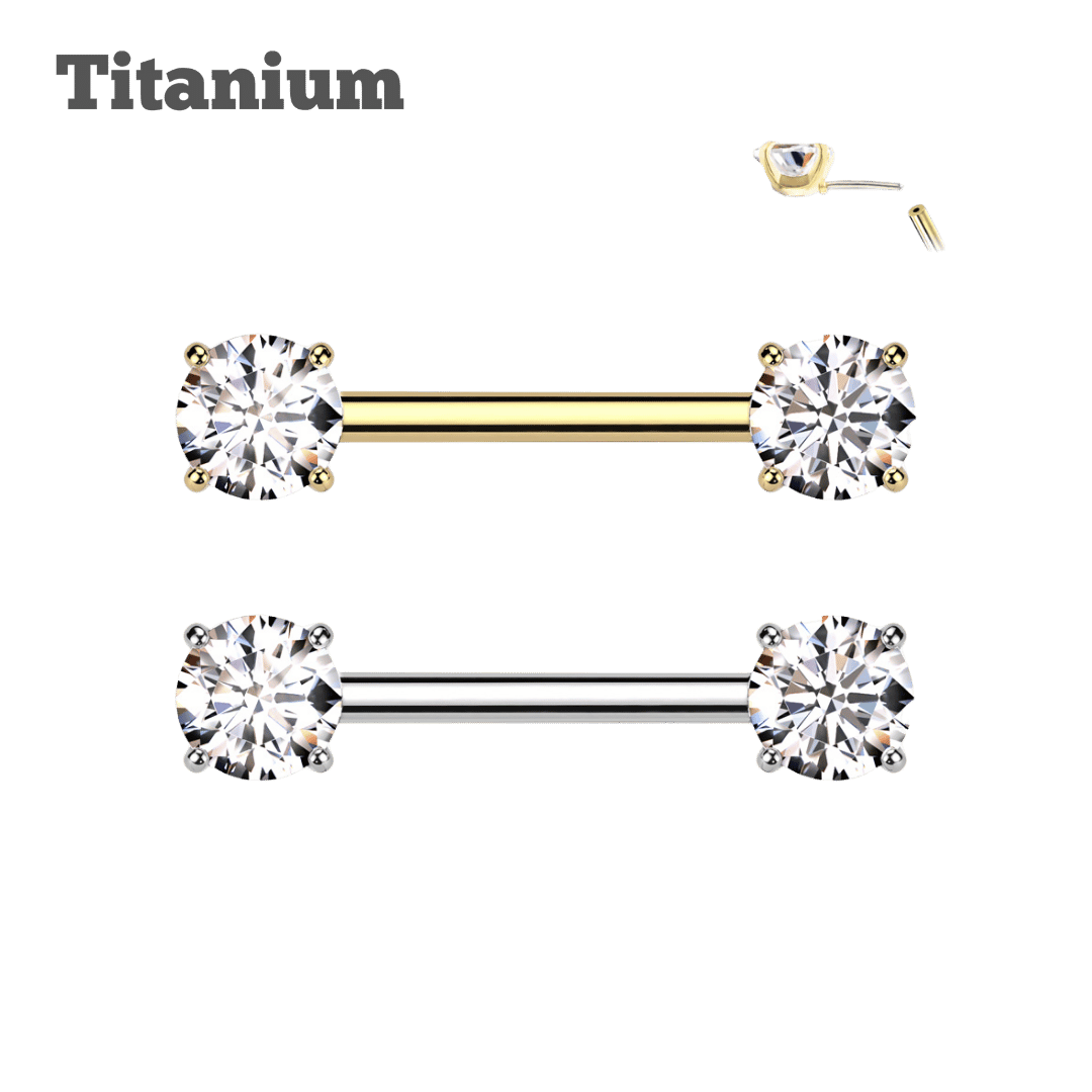 solitaire straight barbell body piercing