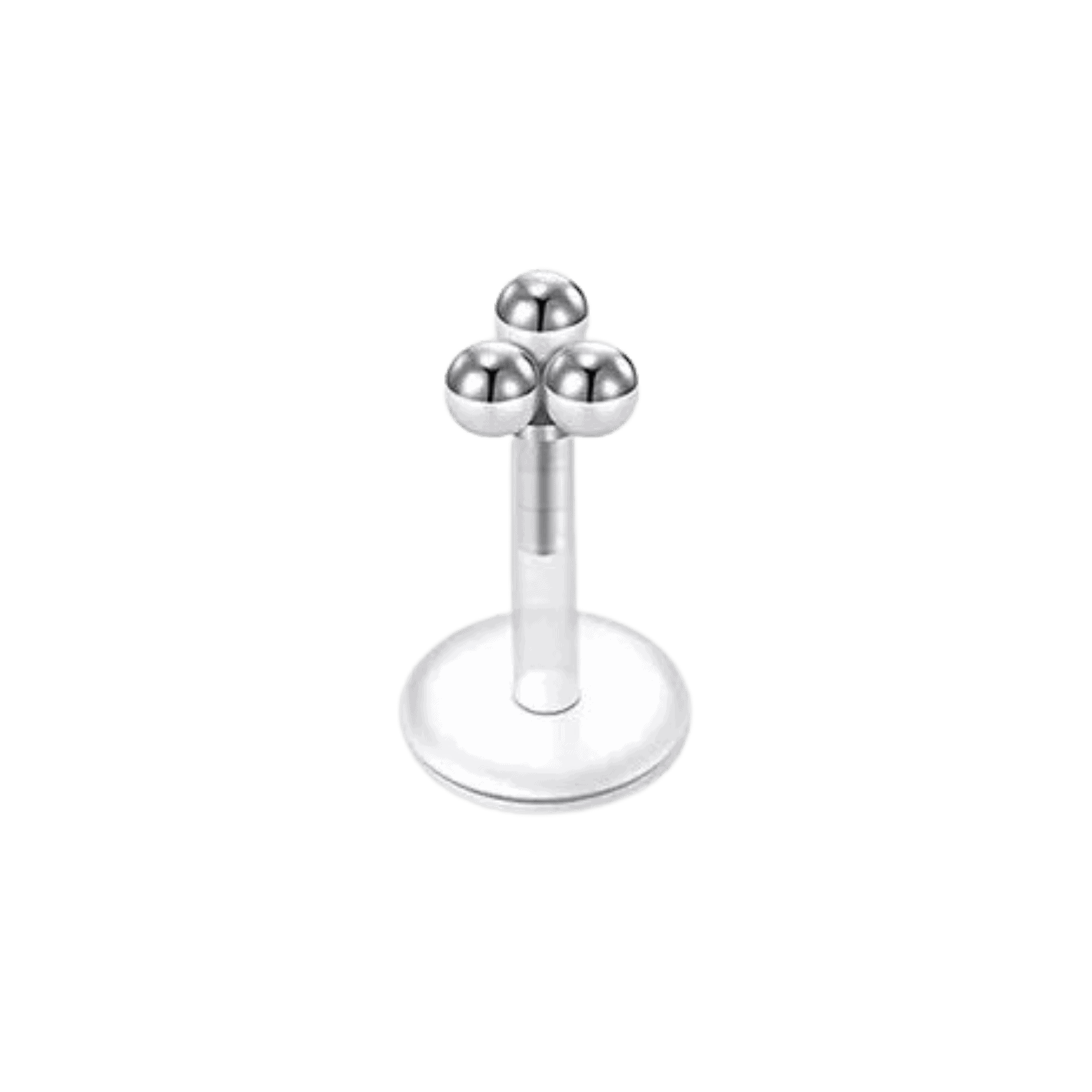 steel color trinity ball silicon plastic labret