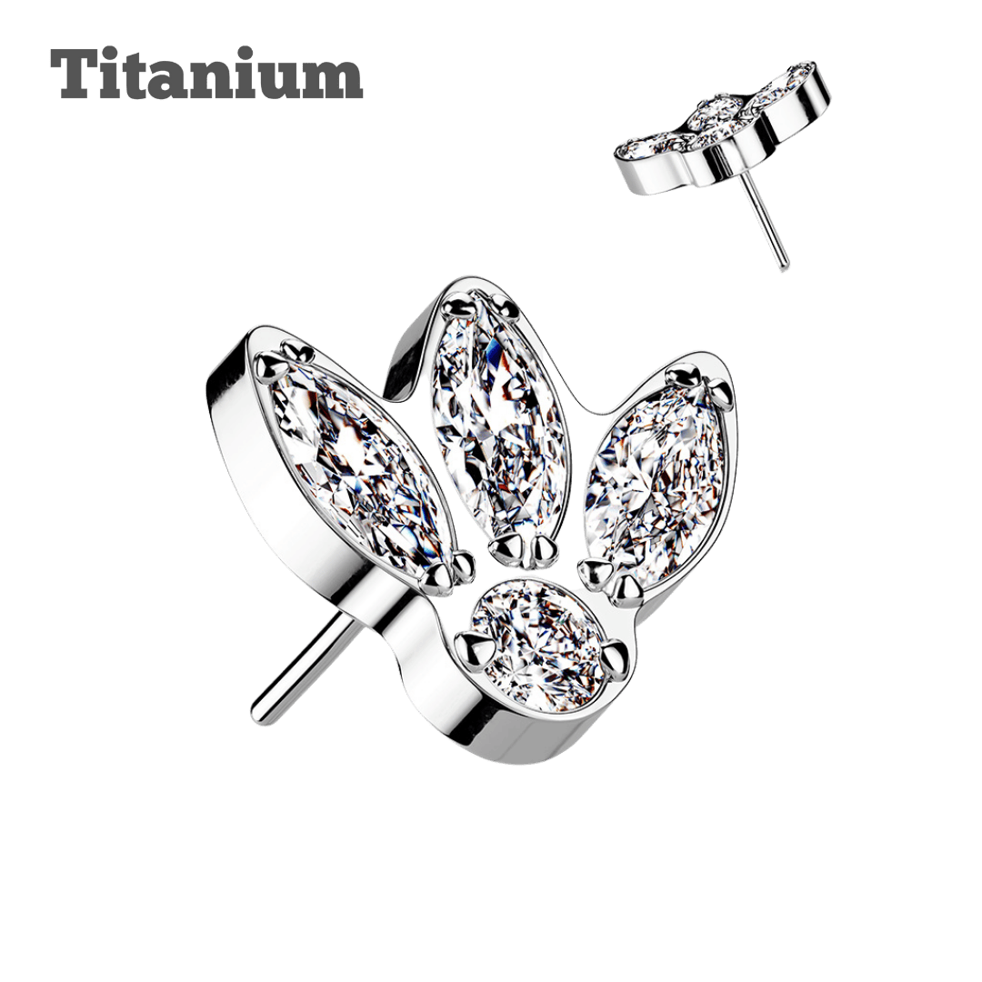 steel color triple marquis gem titanium threadless top