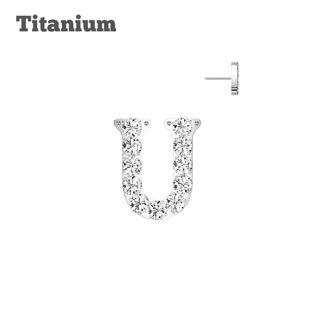 Alphabet Letters N-Z Titanium Threadless Top