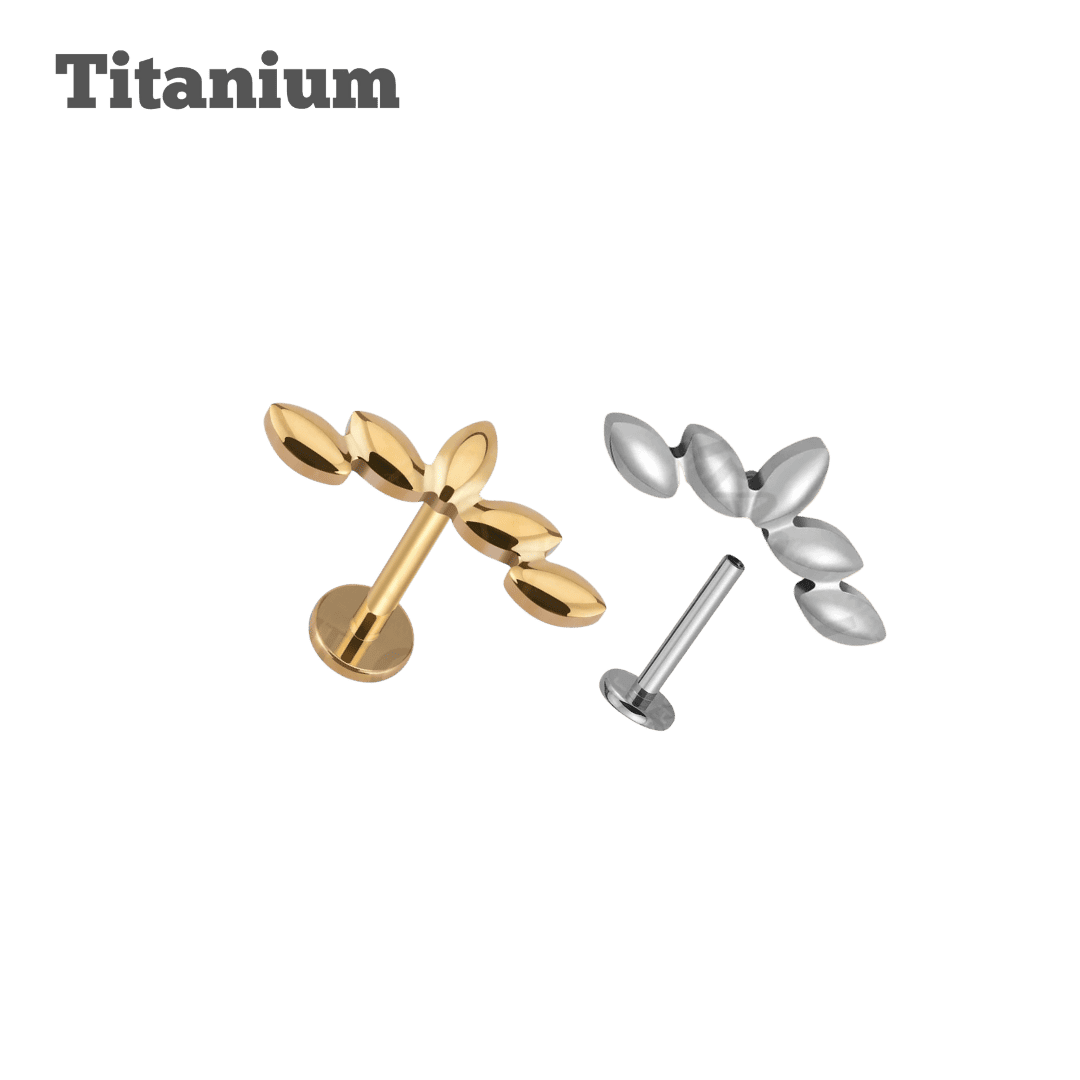 ear piercing jewelry waterlily titanium threaded labret