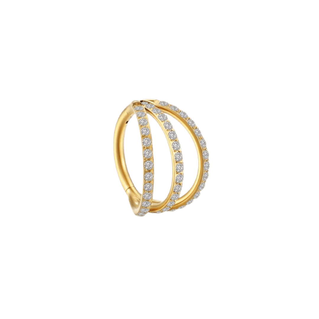 gold color amaya hinged hoop