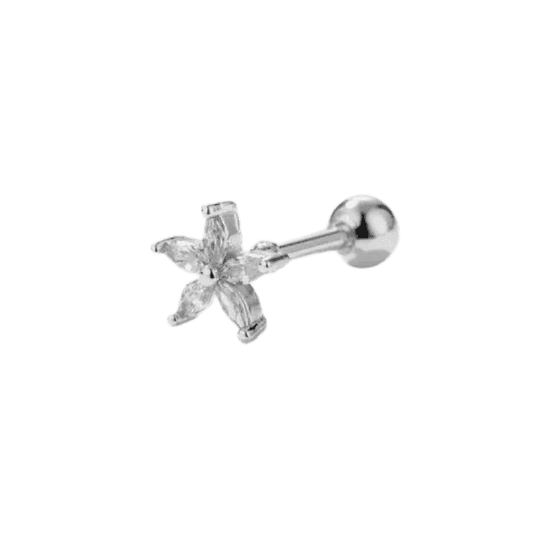 steel earring lily barbell