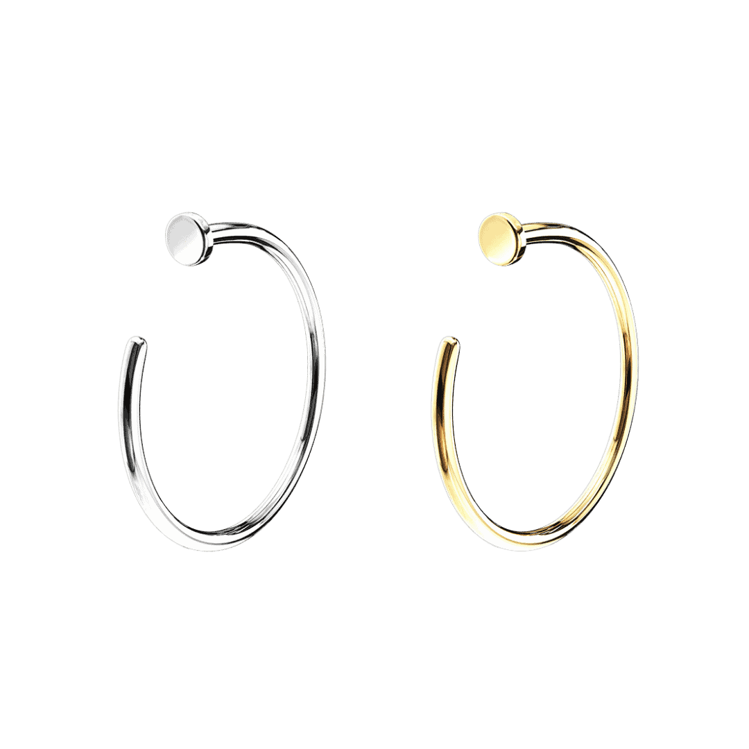 14k pure gold nail semi hoop design 