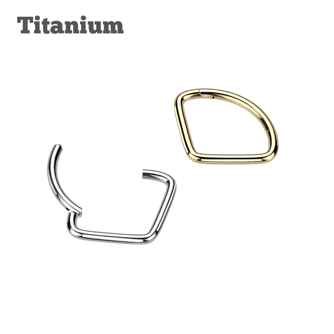 Plain Angled Titanium  Hinged Hoop