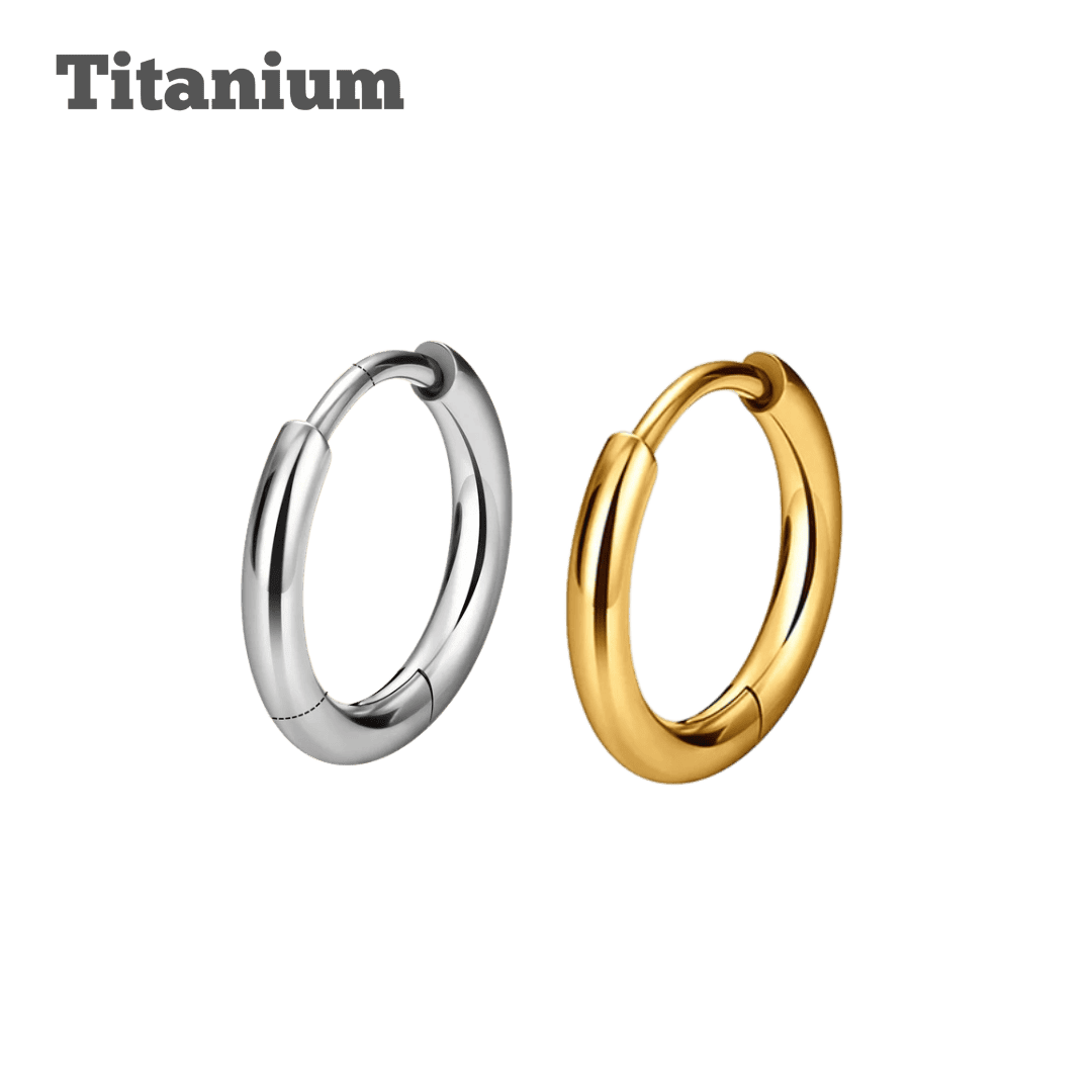 plain thick titanium hinged hoop ear piercing jewelry for lobe