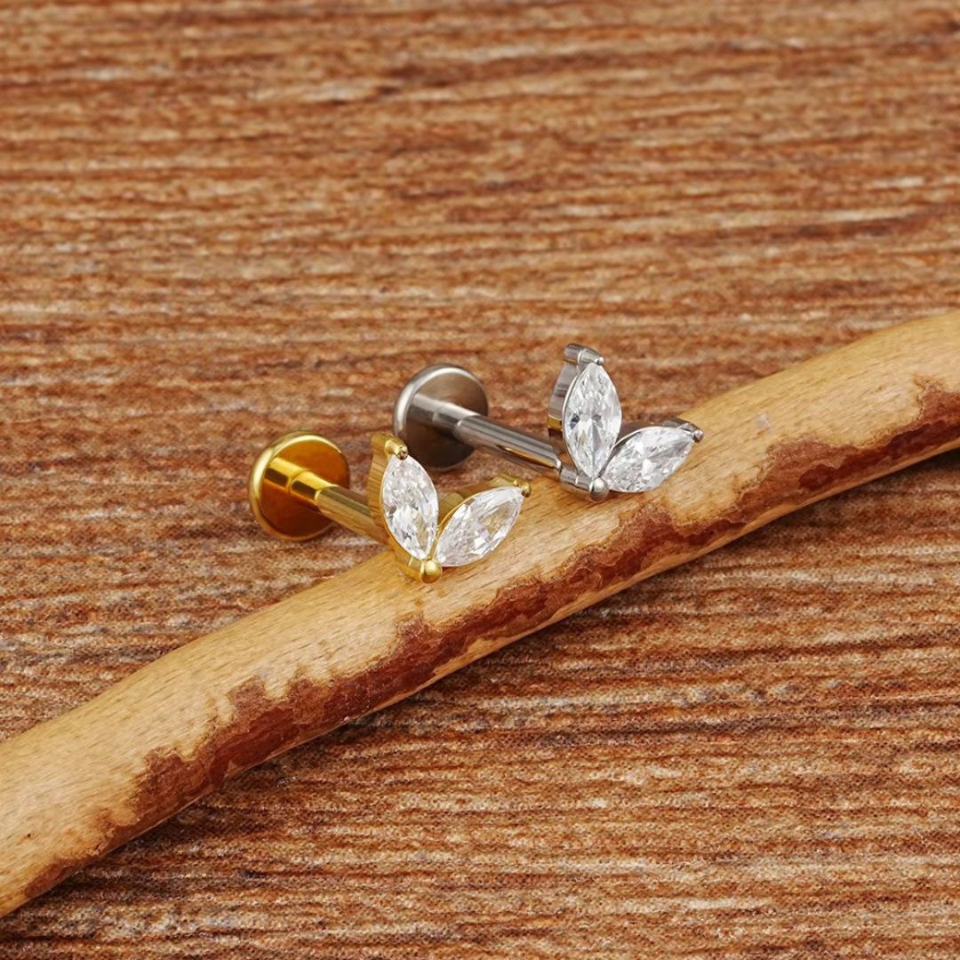 Titanium 2 Petals Threaded Labret