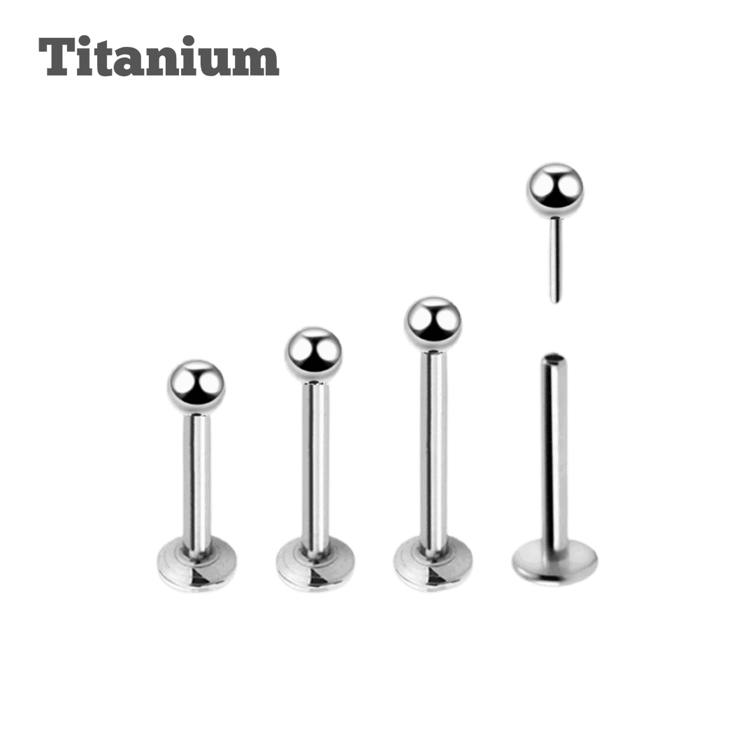 Titanium Ball Top Threadless Labret