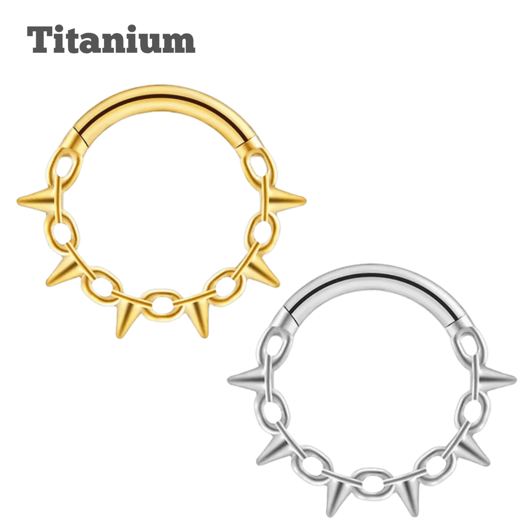 Titanium Crown of Thorns Hinged Hoop