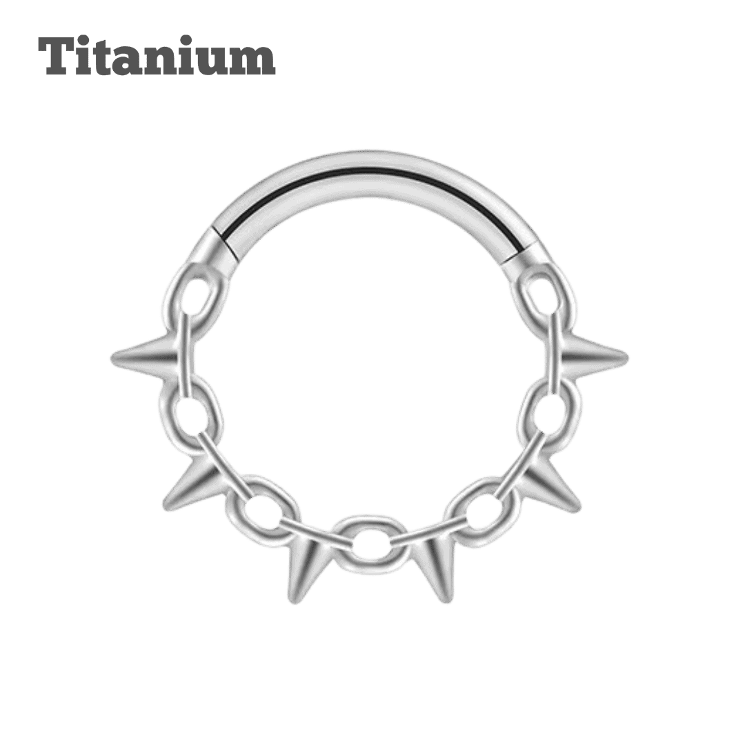 Titanium Crown of Thorns Hinged Hoop