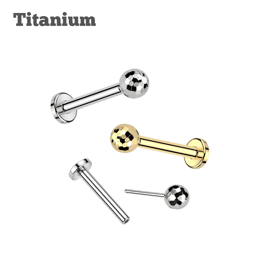 TItanium Disco Ball Top Threadless Labret