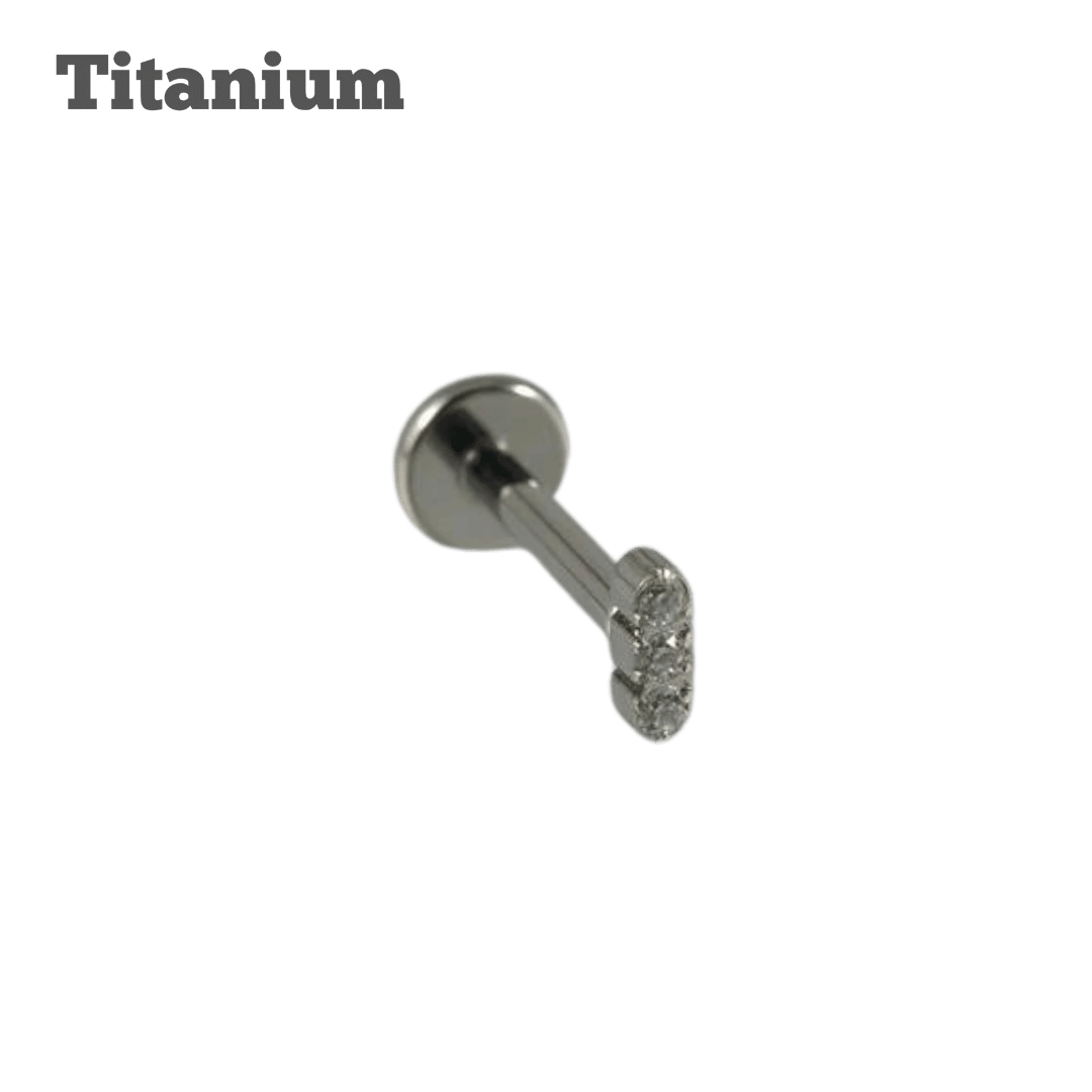 Titanium Linear Gem Threaded Labret