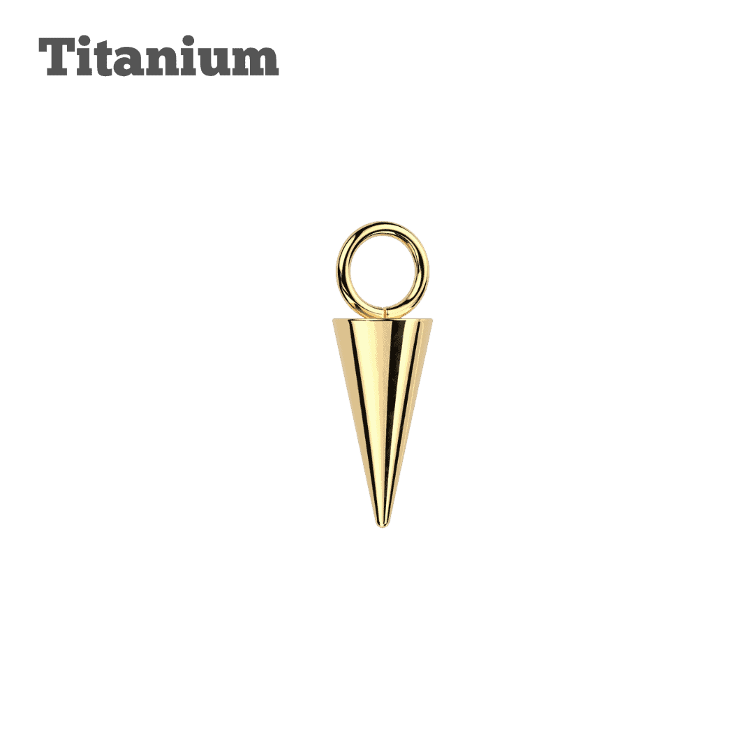 gold color titanium single spike charm 