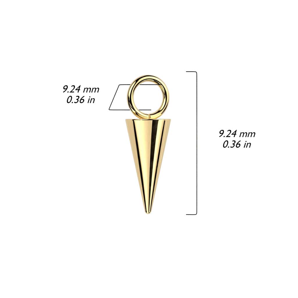 titanium single spike charm size