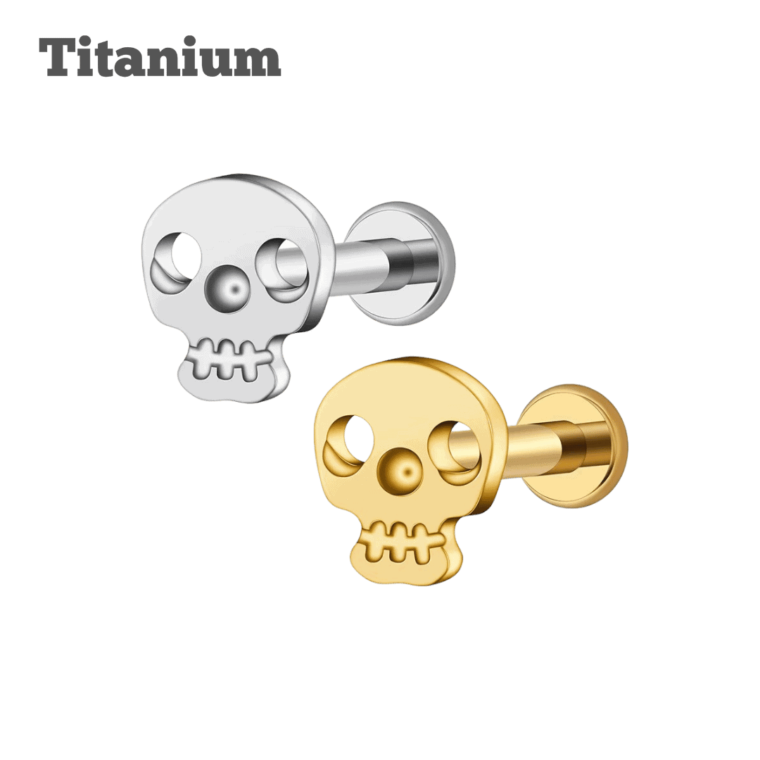 Titanium Skull Threadless Labret