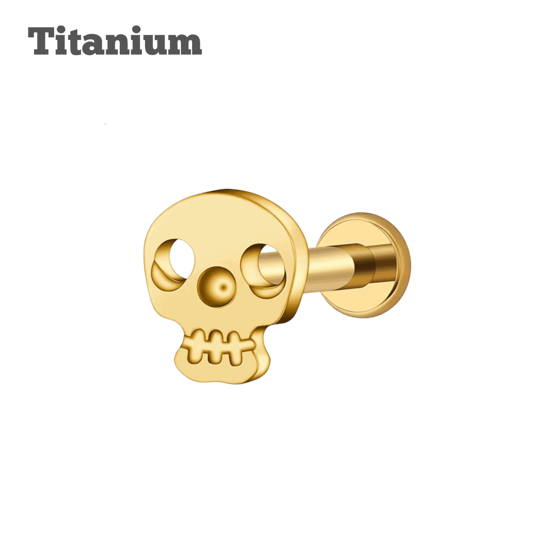 Titanium Skull Threadless Labret