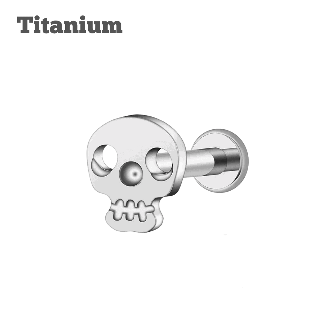 Titanium Skull Threadless Labret